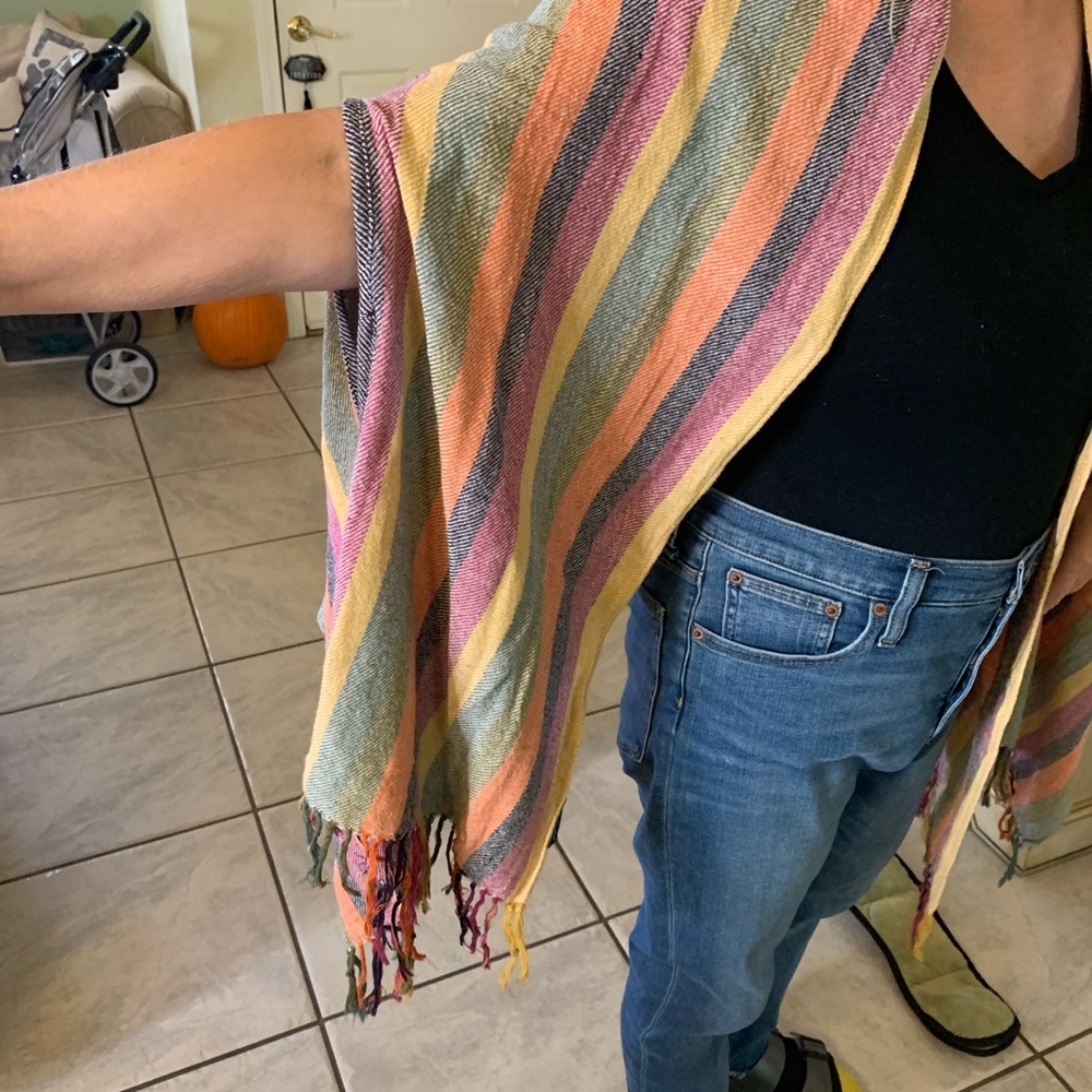 Multi-Colored Shawl/Wrap/Cape - Picture 2 of 10